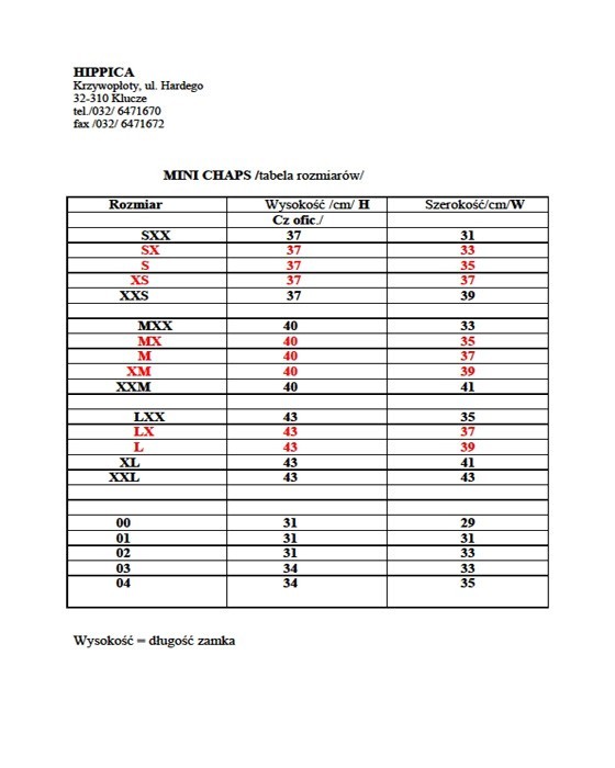 czapsy hippica oficerkowe rozmiary