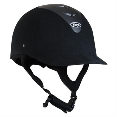 klasyczny kask do jazdy konnej York Aero zamszowy