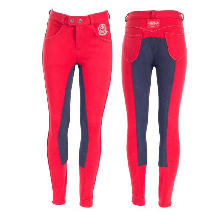 bryczesy młodzieżowe horze jen jr pełny lej czerwone