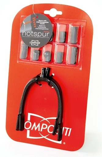 Ostrogi Compositi plastik z wymiennymi końcówkami czarne-zestaw